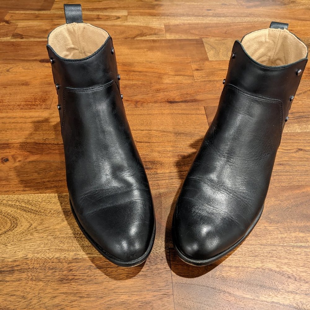 Franco Sarto Black Leather Studded Booties Size 7.5 Women's - Picture 4 of 5